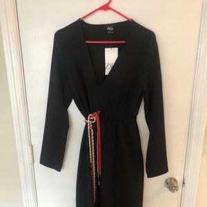 ZARA DRESS, WITH COLORS TIE-ROPE AROUND THE WAIST